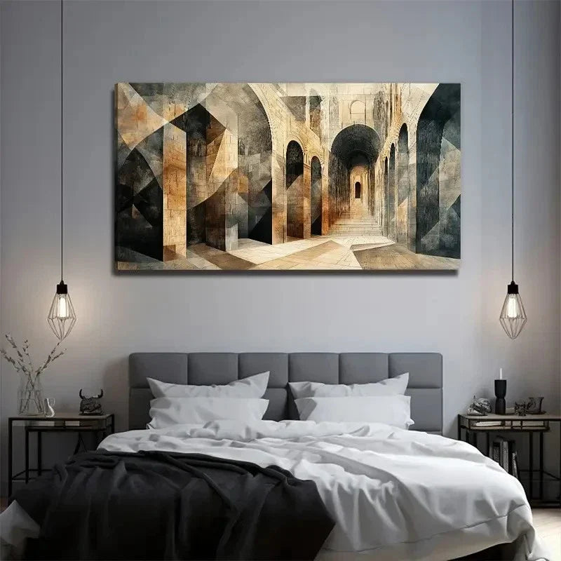 Abstract Ancient Architecture Wall Art Canvas Office Home Room Framed 120x60cm