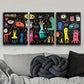 3pcs Surreal character graffiti Art Painting Metal Print Ready to Hang Art