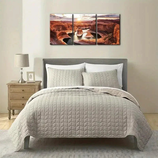 3pcs  Arizona Landscape Oil Painting Metal Print Ready to Hang Art