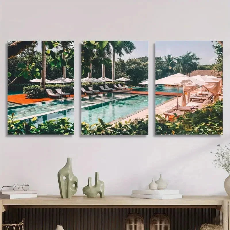 3pcs hotel photography art, travel Maya Hotel  Metal Print Ready to Hang Art