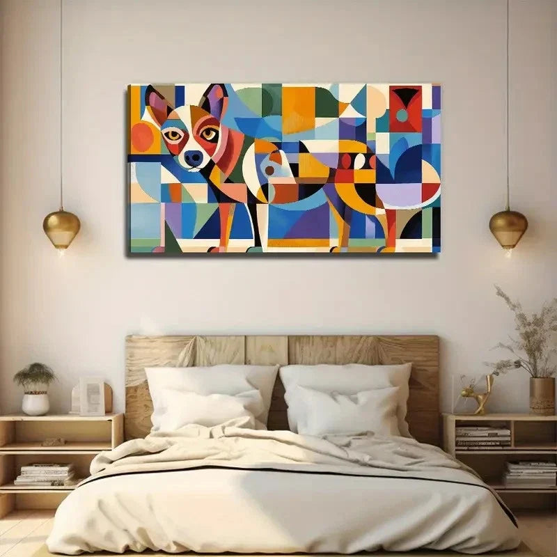 An interesting Dog Wall Art Canvas Office Home Room Framed 120x60cm