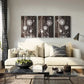 3pcs  Brown & White Abstract Dandelion Metal Print Ready to Hang Art