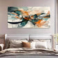 Cyan & Orange Abstract Graffiti Wall Art Canvas Office Home Room Framed 120x60cm