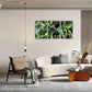 3pcs Leaves and Parrots Animal and Plant Poster Metal Print Ready to Hang Art