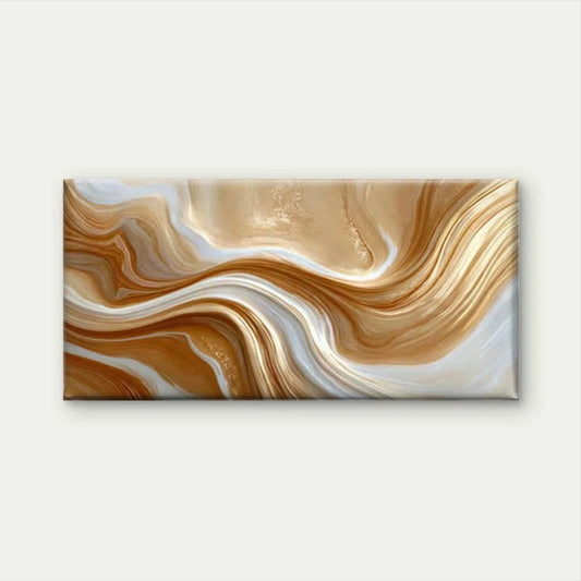 Golden Creamy Swirls Wall Art Canvas Office Home Room Framed 120x60cm