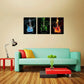 3pcs   Red & Green & Blue Guit ar Painting Metal Print Ready to Hang Art