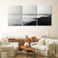 3pcs Beach Scene Black and White Metal Print Ready to Hang Art