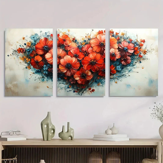 3pcs Painting Cutouts Colourful Metal Print Ready to Hang Art