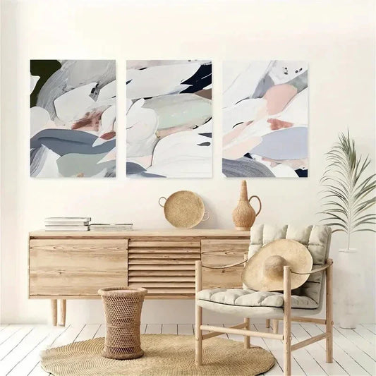 3pcs Creative Abstract Paintings Design Metal Print Ready to Hang Art