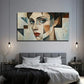 Female Face Conference Wall Art Canvas Office Home Room Framed 80x45cm.