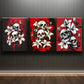 3pcs Skull & White Lilies Darkness Décor Perfect Wall Art Set Canvas Framed 40x60cm - High Quality Print 100% Australian Made Wall Canvas Ready to Hang
