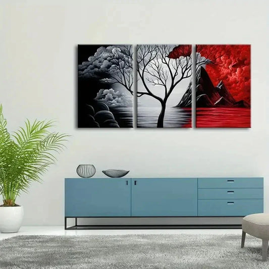 3pcs Abstract Paintings Metal Print Ready to Hang Art