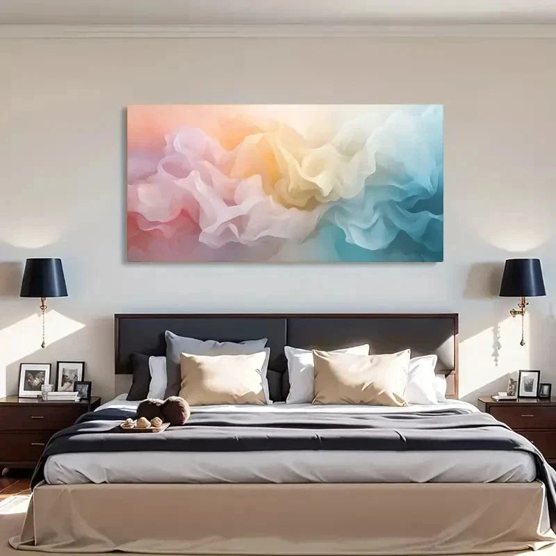 Colorful Pink Yellow Green Wall Art Canvas Office Home Room Framed 120x60cm