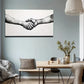 Grasped Hand Cooperation Wall Art Canvas Office Home Room Framed 80x45cm