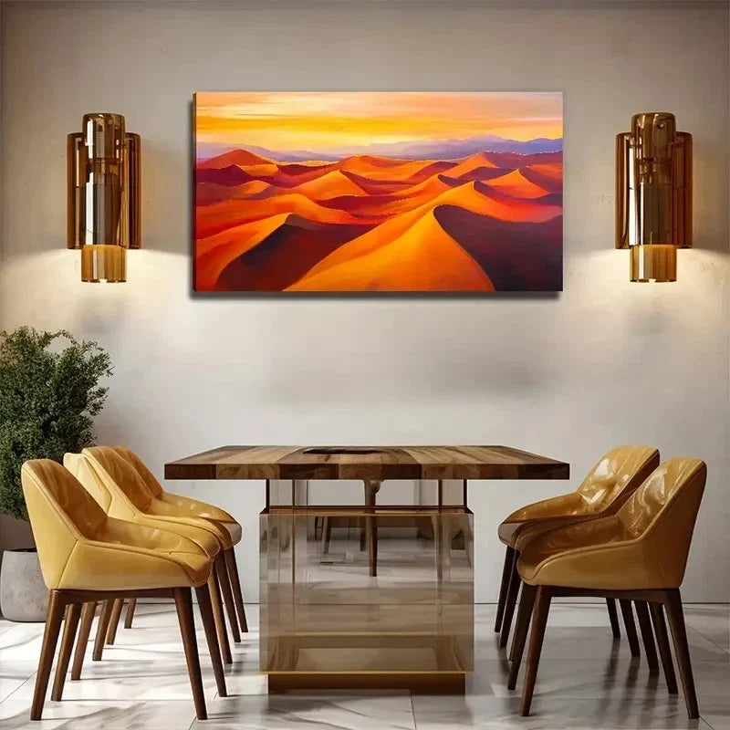 Rolling Sand Dunes Nature Wall Art Canvas Office Home Room Framed 80x45cm
