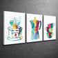 3pcs Colorful Minimalist Kitchen Dining Room Canvas Framed 40x60cm - High Quality Print 100% Australian Made Wall Canvas Ready to Hang