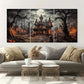 3pcs Halloween Night Ghost Castle Metal Print Ready to Hang Art