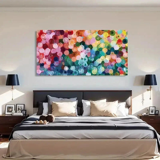 Colorful Bubbles World Circles Wall Art Canvas Office Home Room Framed 120x60cm
