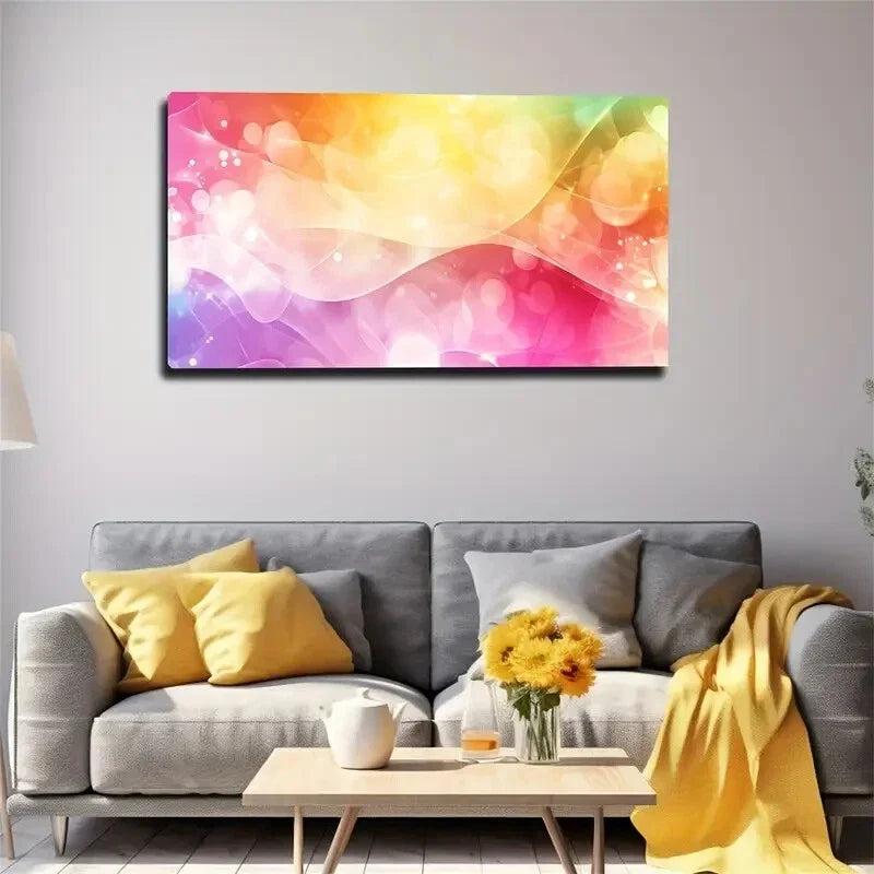 Soft Gradient Colors Abstract Wall Art Canvas Office Home Room Framed 120x60cm