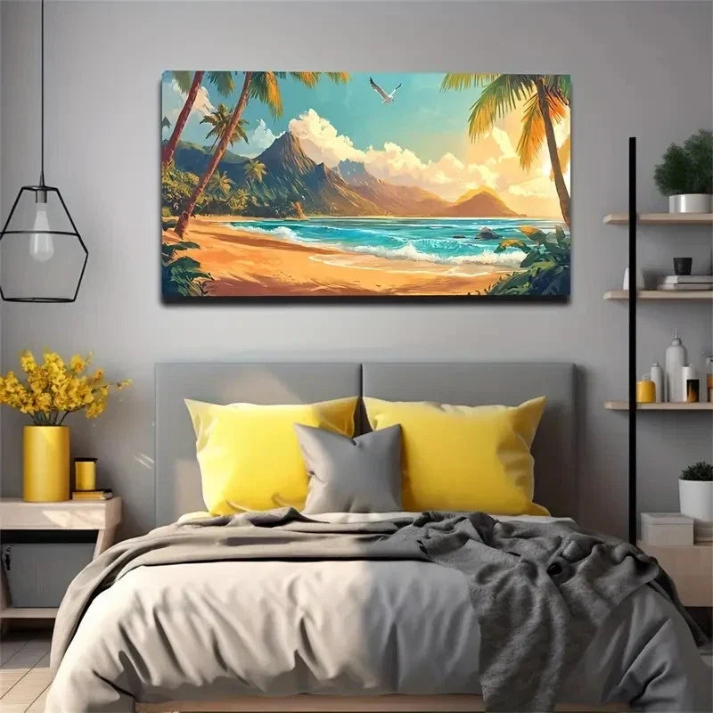 Flying Seagulls Banquets Wall Art Canvas Office Home Room Framed 120x60cm