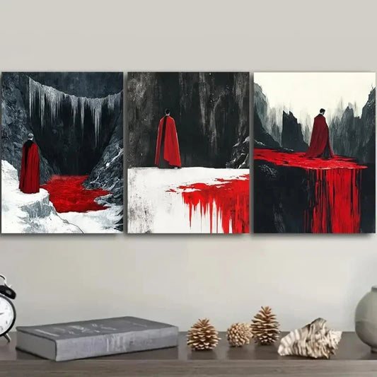 3pcs Dark Lord of Hell Modern Metal Print Ready to Hang Art