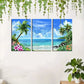 3pcs Tropical Beach Scene  Canvas Framed 40x60cm - High Quality Print 100% Australian Made Wall Canvas Ready to Hang