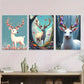 3pcs Deer Forest Triptych Blossoms & Butterflies Wall Art Set Canvas Framed 40x60cm - High Quality Print 100% Australian Made Wall Canvas Ready to Hang