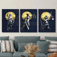 3pcs Justice, Greek Mythology, Golden Silhouette Metal Print Ready to Hang Art