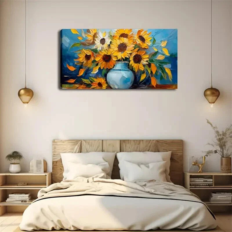 3pcs Decoration, Vibrant Sunflowers  Wall Art Set Canvas Framed 40x60cm - High Quality Print 100% Australian Made Wall Canvas Ready to Hang