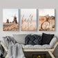 3pcs Beige Grassland Windmill &amp; Reed Metal Print Ready to Hang Art