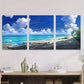 3pcs Beach Scene Ocean Blue Sky Metal Print Ready to Hang Art