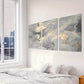 3pcs Abstract Canvas Artwork, Golden Foil Light Purple Canvas Framed 40x60cm - High Quality Print 100% Australian Made Wall Canvas Ready to Hang