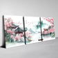 3pcs Colorful Landscape Pink Florals Painting Wall Wall Art Set Canvas Framed 40x60cm - High Quality Print 100% Australian Made Wall Canvas Ready to Hang