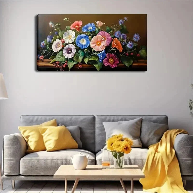 Realistic Floral Still Life Wall Art Canvas Office Home Room Framed 120x60cm