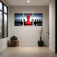 3pcs  Black and Red King and Knight Chess Pictures Metal Print Ready to Hang Art