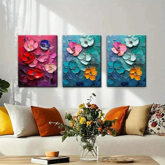 3pcs Vibrant Poppies Nature Beauty Perfect Wall Art Set Canvas Framed 40x60cm - High Quality Print 100% Australian Made Wall Canvas Ready to Hang