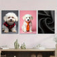 3pcs Cute Puppy Adorable Dog Pink & Black Wall Art Set Canvas Framed 40x60cm - High Quality Print 100% Australian Made Wall Canvas Ready to Hang