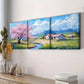 3pcs Cherry Blossom Scene  Wall Art Set Canvas Framed 40x60cm - High Quality Print 100% Australian Made Wall Canvas Ready to Hang