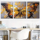 3pcs  Retro Golden butterfly abstract painting Wall Art Set Canvas Framed 40x60cm - High Quality Print 100% Australian Made Wall Canvas Ready to Hang