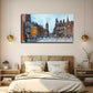 Western City Square Wall Art Canvas Office Home Room Framed 80x45cm