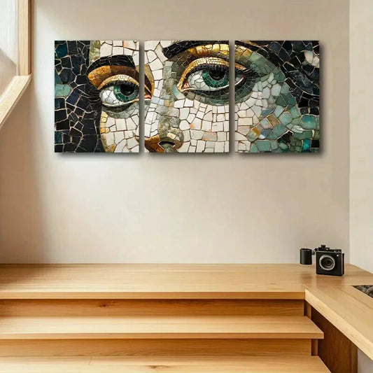 3pcs Luxurious Roman face Design Metal Print Ready to Hang Art