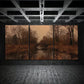 3pcs Serene River Small Bridge Scenic Metal Print Ready to Hang Art