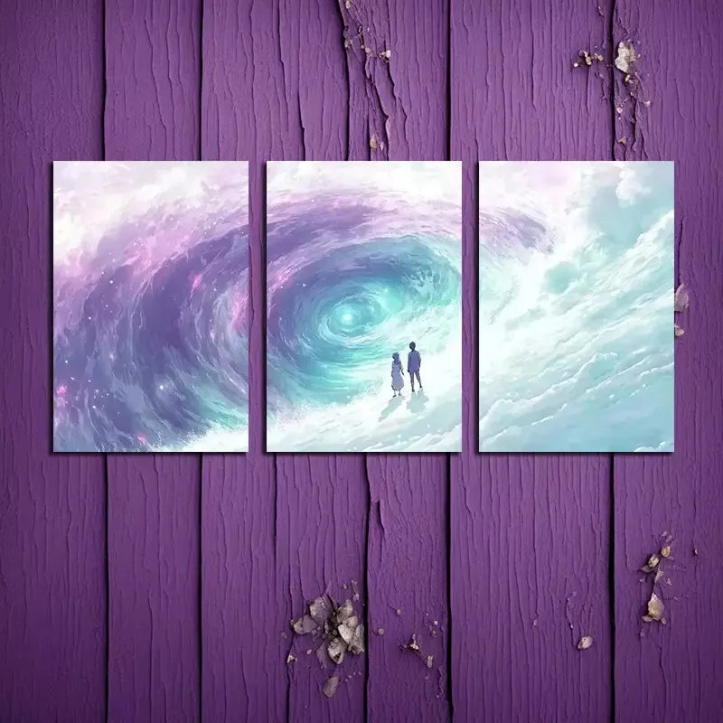 3pcs Starry Night & Ocean Surface Canvas Framed 40x60cm - High Quality Print 100% Australian Made Wall Canvas Ready to Hang