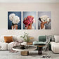 3pcs Unique Creative Head Flower Women Metal Print Ready to Hang Art