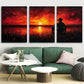 3pcs Cowboy Campfire Sunset Western Rustic Ranch Metal Print Ready to Hang Art