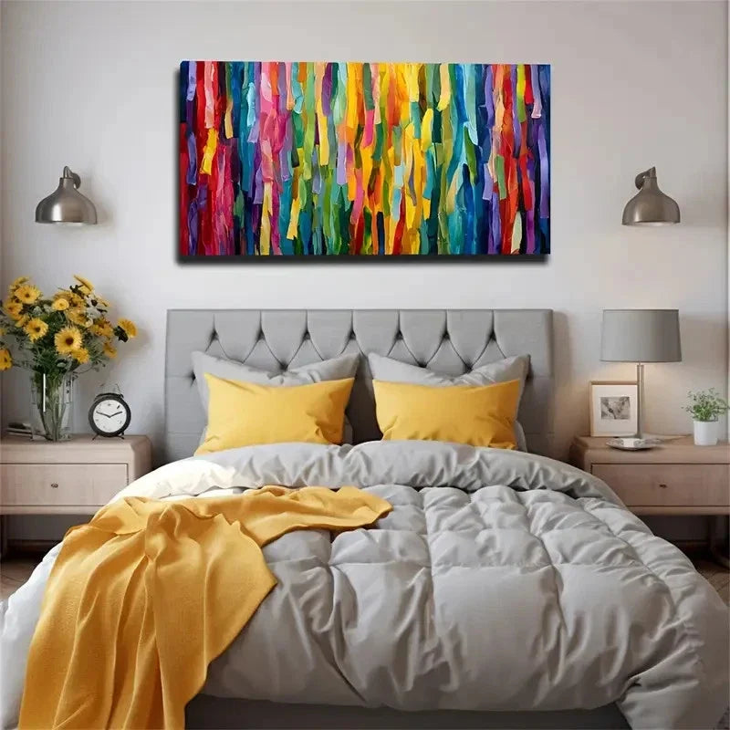Modern Multicolor Horizontal Wall Art Canvas Office Home Room Framed 120x60cm