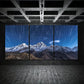 3pcs Starry Night Mountain Landscape Metal Print Ready to Hang Art