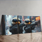 3pcs Two cute baby ducks in cyberpunk armor Wall Art Set Canvas Framed 40x60cm - High Quality Print 100% Australian Made Wall Canvas Ready to Hang