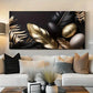 Modern Golden Feather Eggs Wall Art Canvas Office Home Room Framed 80x45cm