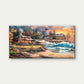 Beach Scene Lighthouse Boat Wall Art Canvas Office Home Room Framed 120x60cm